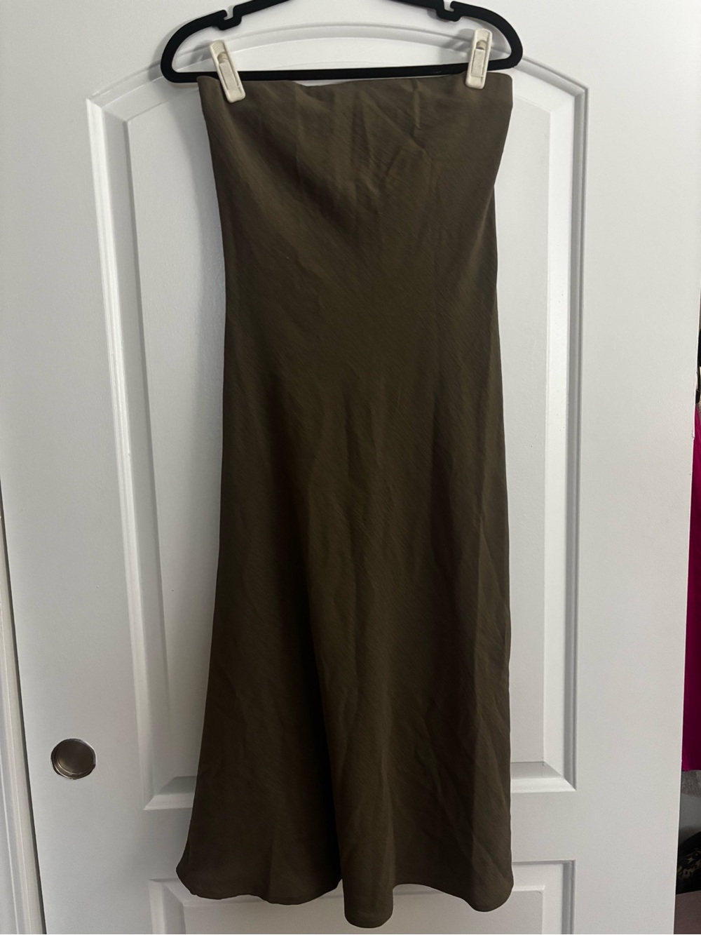 Forever 21 Olive Strapless Midi Dress